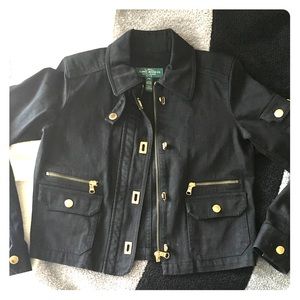 Ralph Lauren Denim Black Trucker Jean Jacket S New